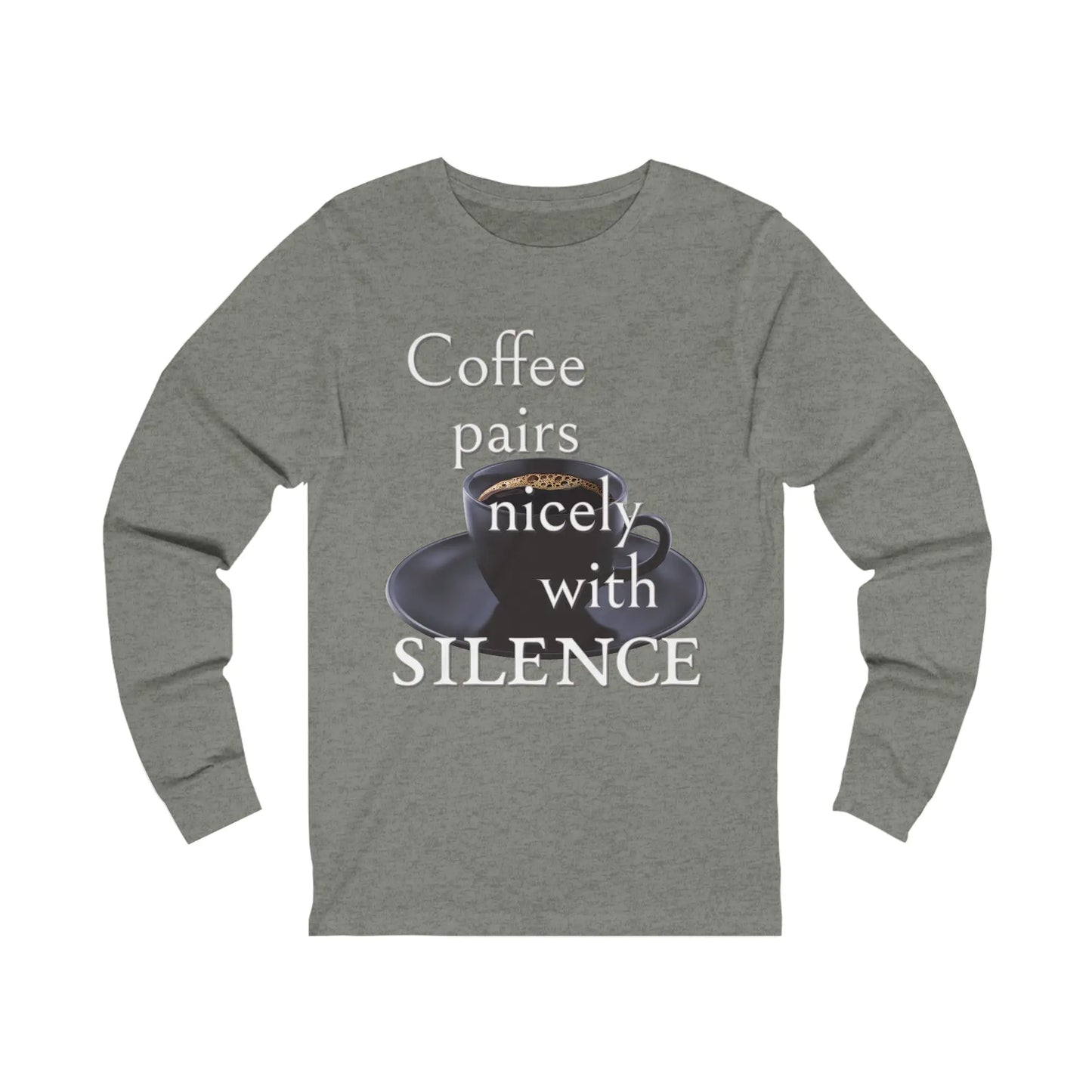 Coffee Pairs Nicely With Silence Men's Long Sleeve Tee - Wicked Tees