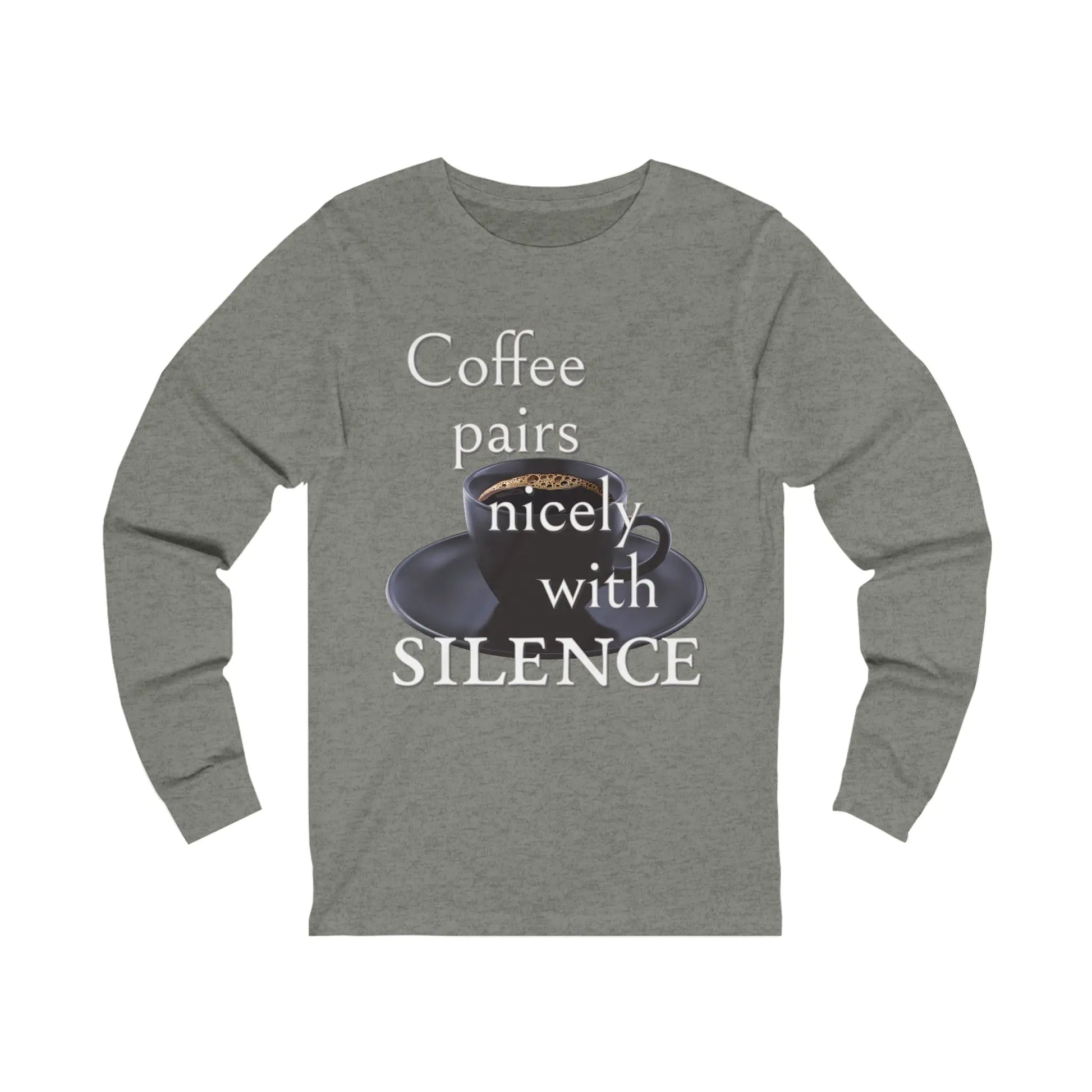Coffee Pairs Nicely With Silence Men's Long Sleeve Tee - Wicked Tees