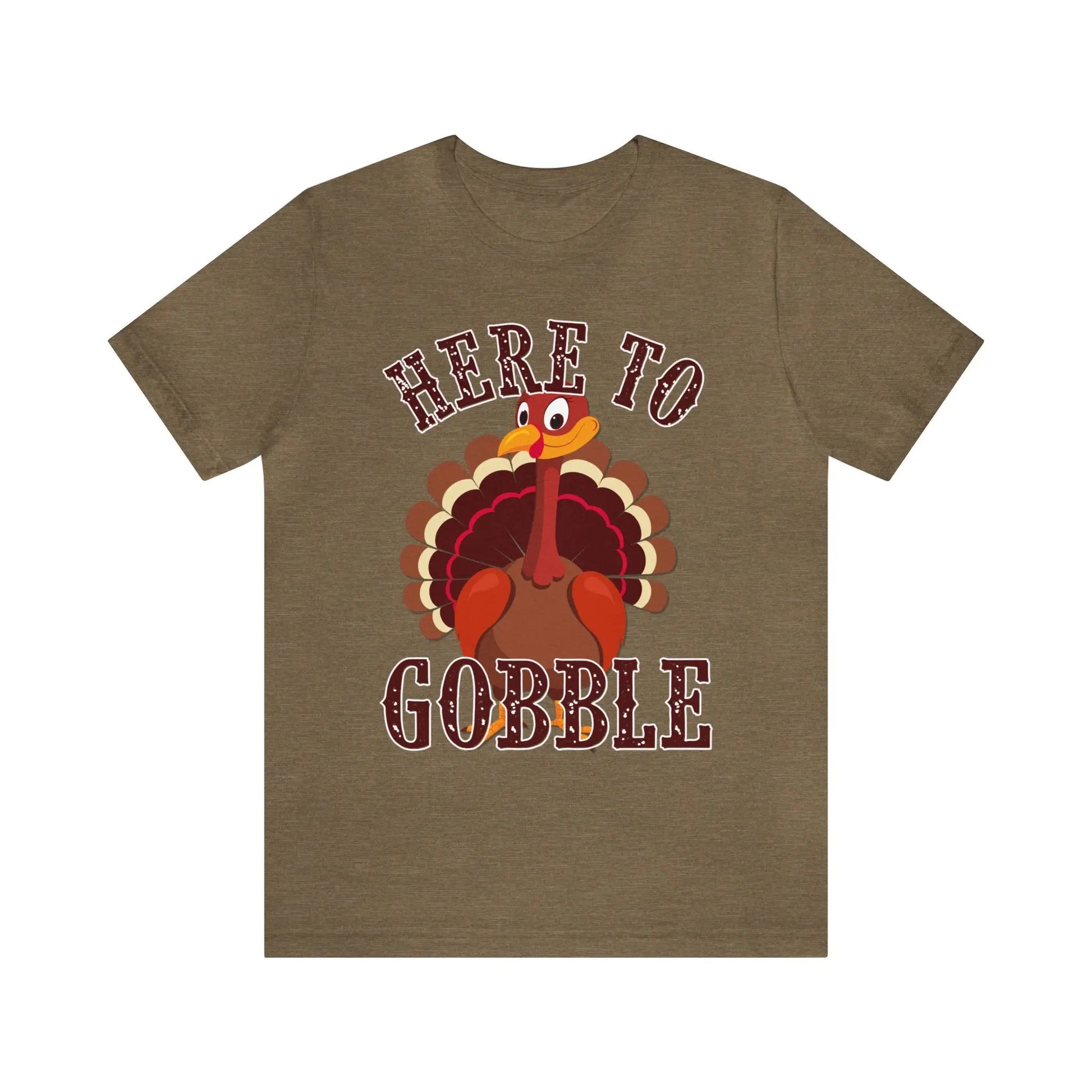Here To Gobble Men's Jersey Short Sleeve Tee - Wicked Tees