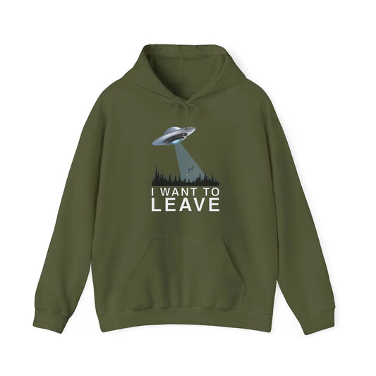 I Want To Leave Men's Heavy Blend™ Hooded Sweatshirt - Wicked Tees