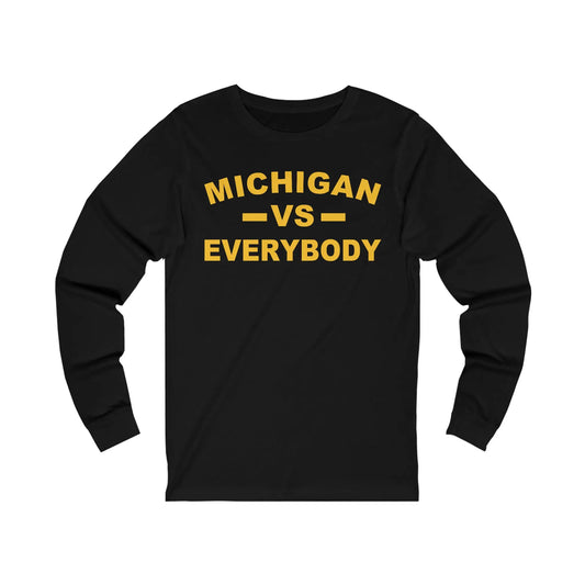 Michigan VS Everybody Men's Jersey Long Sleeve Tee - Wicked Tees