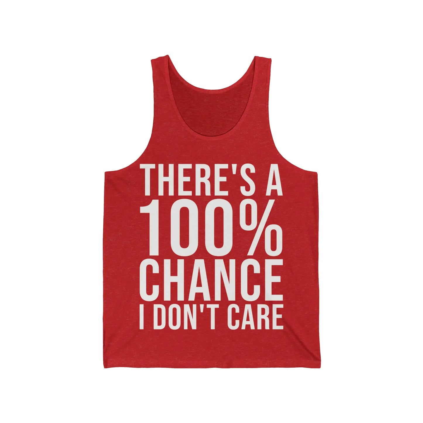 There's A 100% Chance Men's Jersey Tank - Wicked Tees
