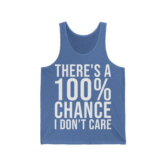 There's A 100% Chance Men's Jersey Tank - Wicked Tees