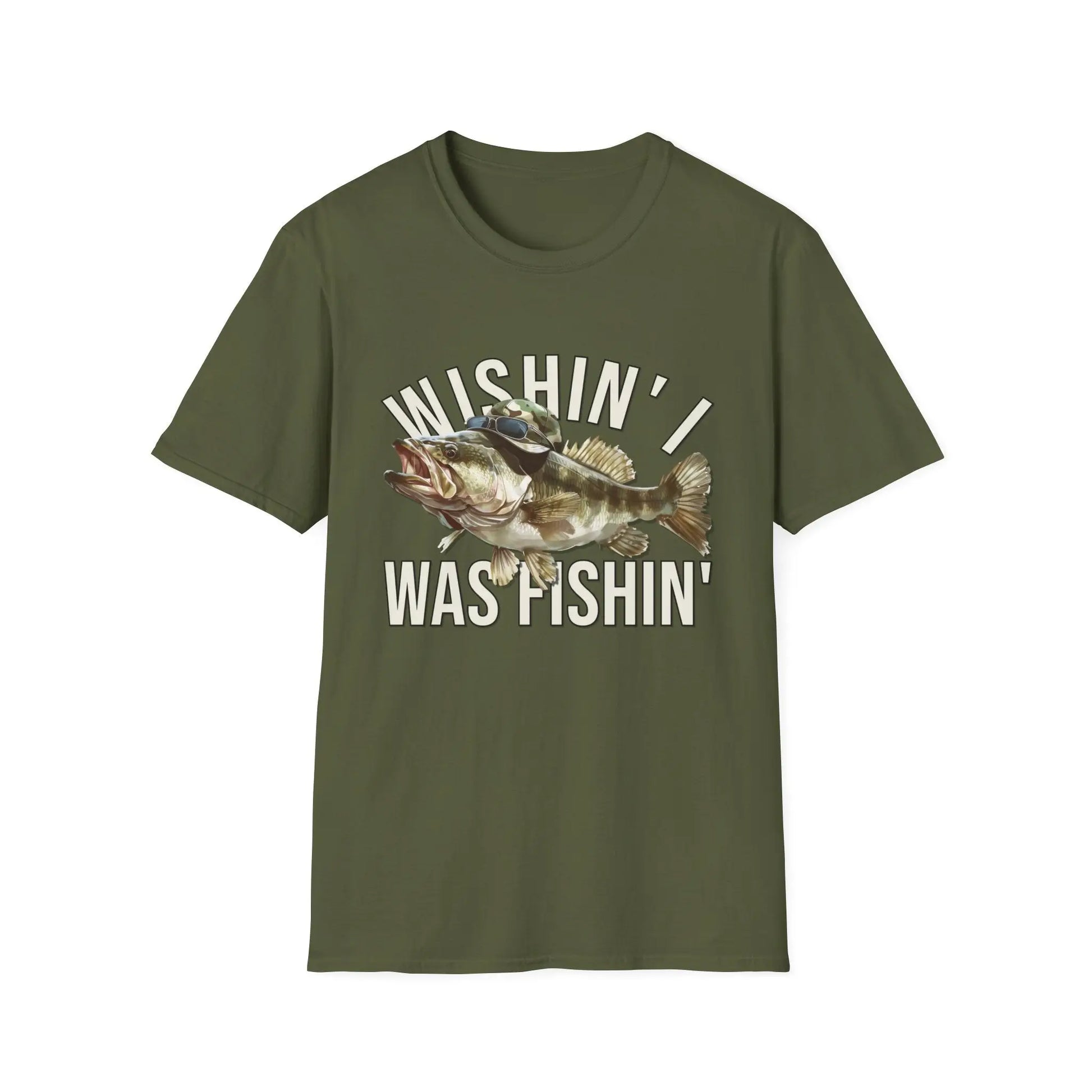 Wishin' I Was Fishin' Women's Softstyle T-Shirt - Wicked Tees