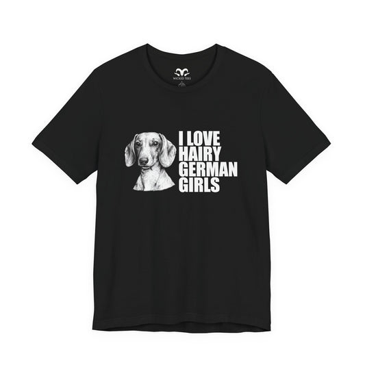Hairy German Girls (Dachshund) Men's Tee