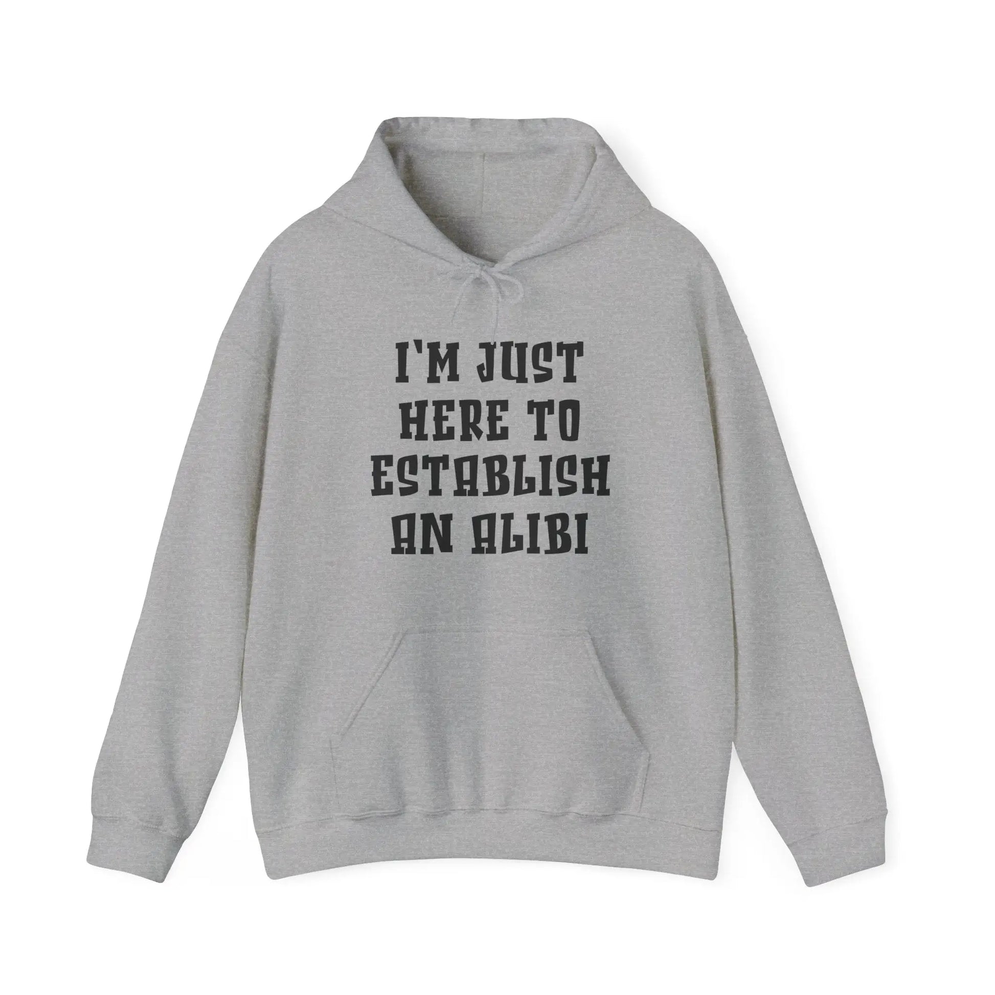 Establish An Alibi Men's Hooded Sweatshirt - Wicked Tees