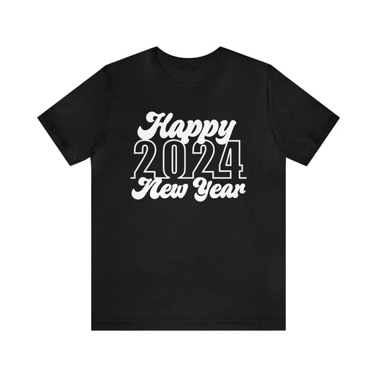 Happy New Year 2024 Jersey Short Sleeve Tee - Wicked Tees