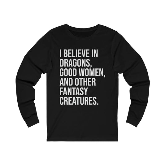 I Believe In Dragons Men's Long Sleeve Tee - Wicked Tees