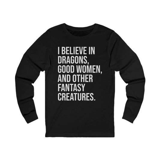 I Believe In Dragons Men's Long Sleeve Tee - Wicked Tees