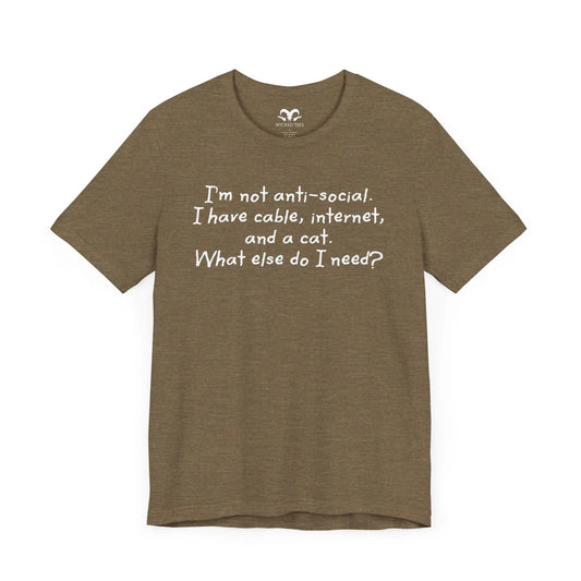 I'm Not Anti-Social Men's Short Sleeve Tee - Wicked Tees