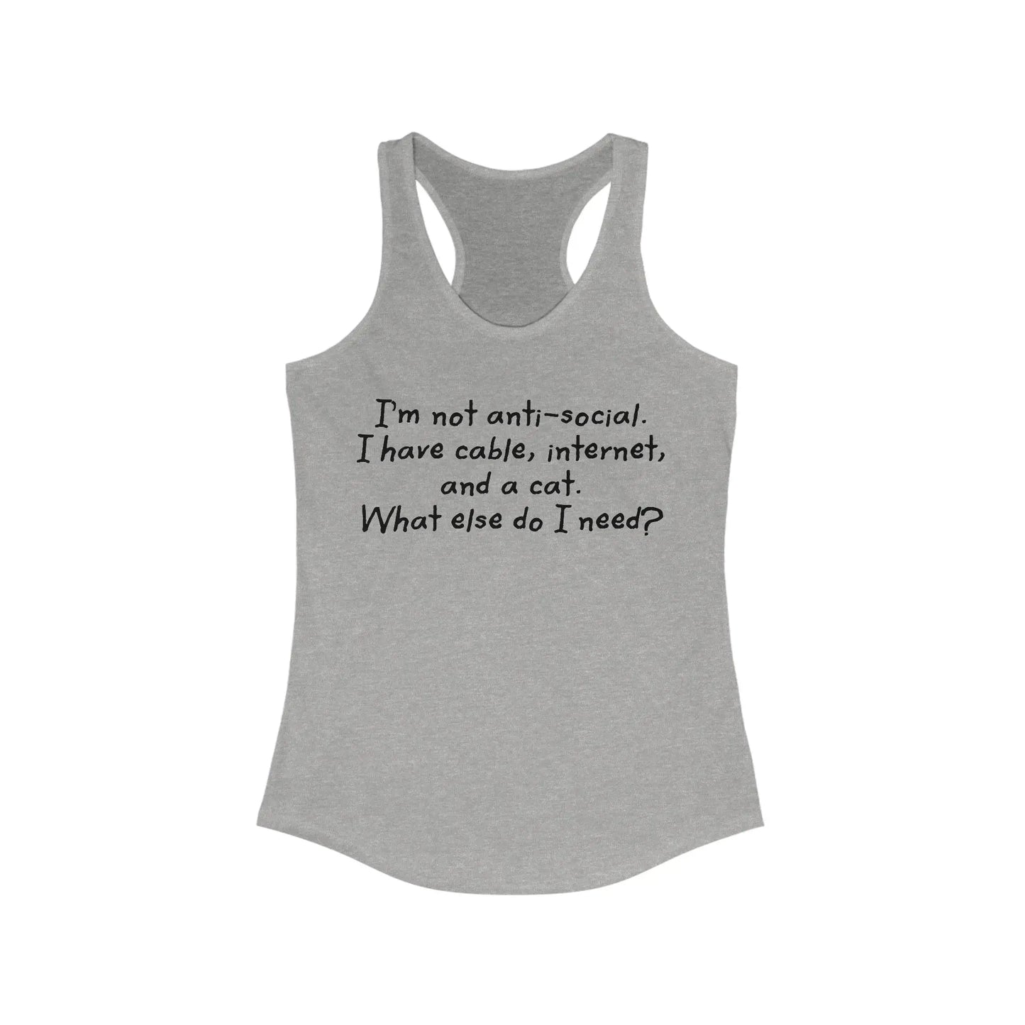 I'm Not Anti-Social Women's Racerback Tank - Wicked Tees