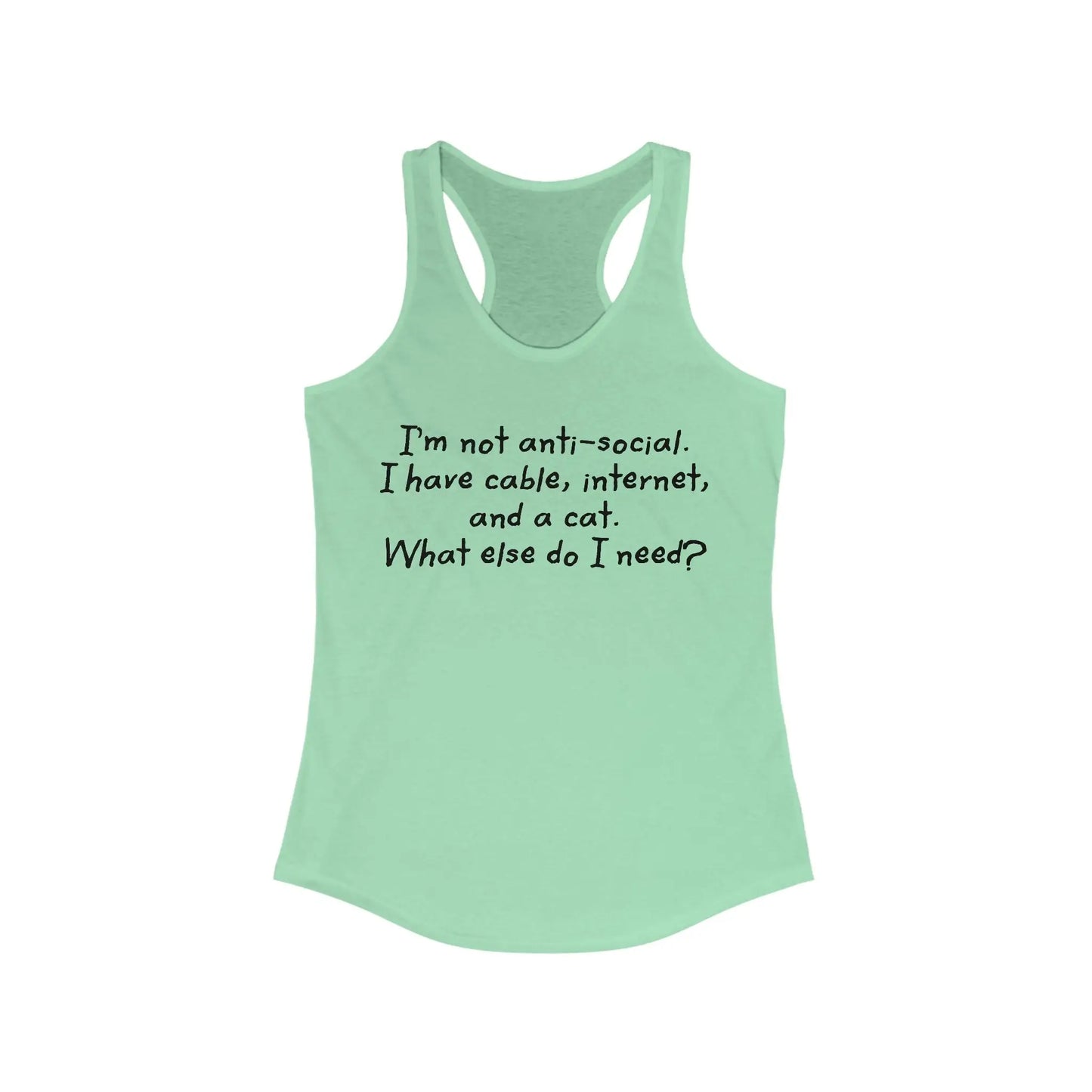 I'm Not Anti-Social Women's Racerback Tank - Wicked Tees