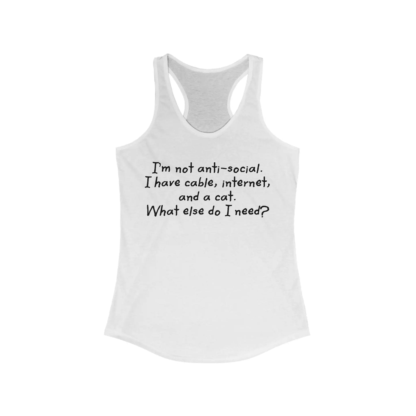 I'm Not Anti-Social Women's Racerback Tank - Wicked Tees