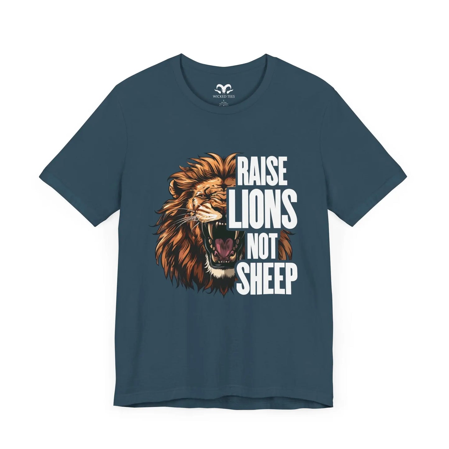 Raise Lions Not Sheep Men's Short Sleeve Tee - Wicked Tees