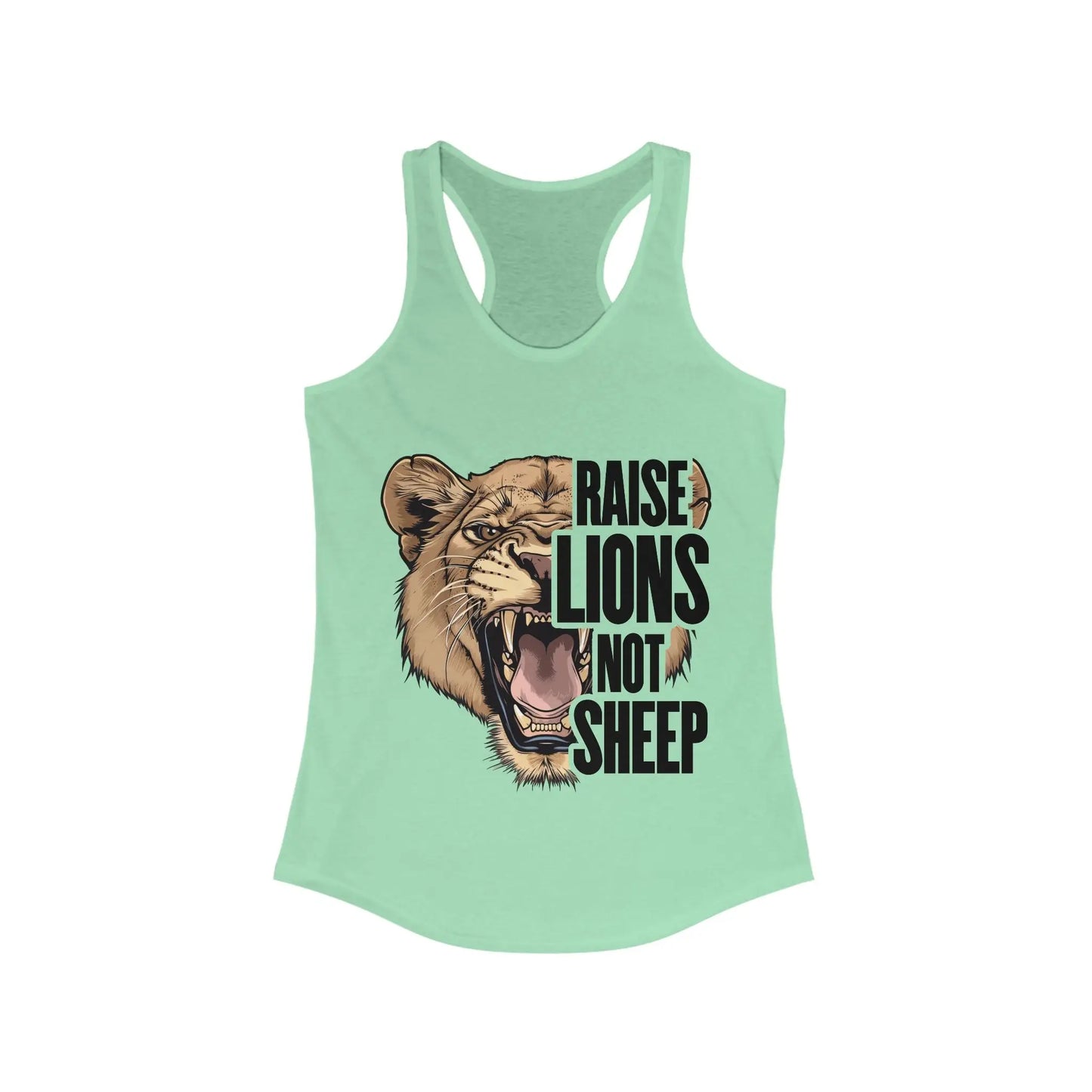 Raise Lions Not Sheep Women's Racerback Tank - Wicked Tees