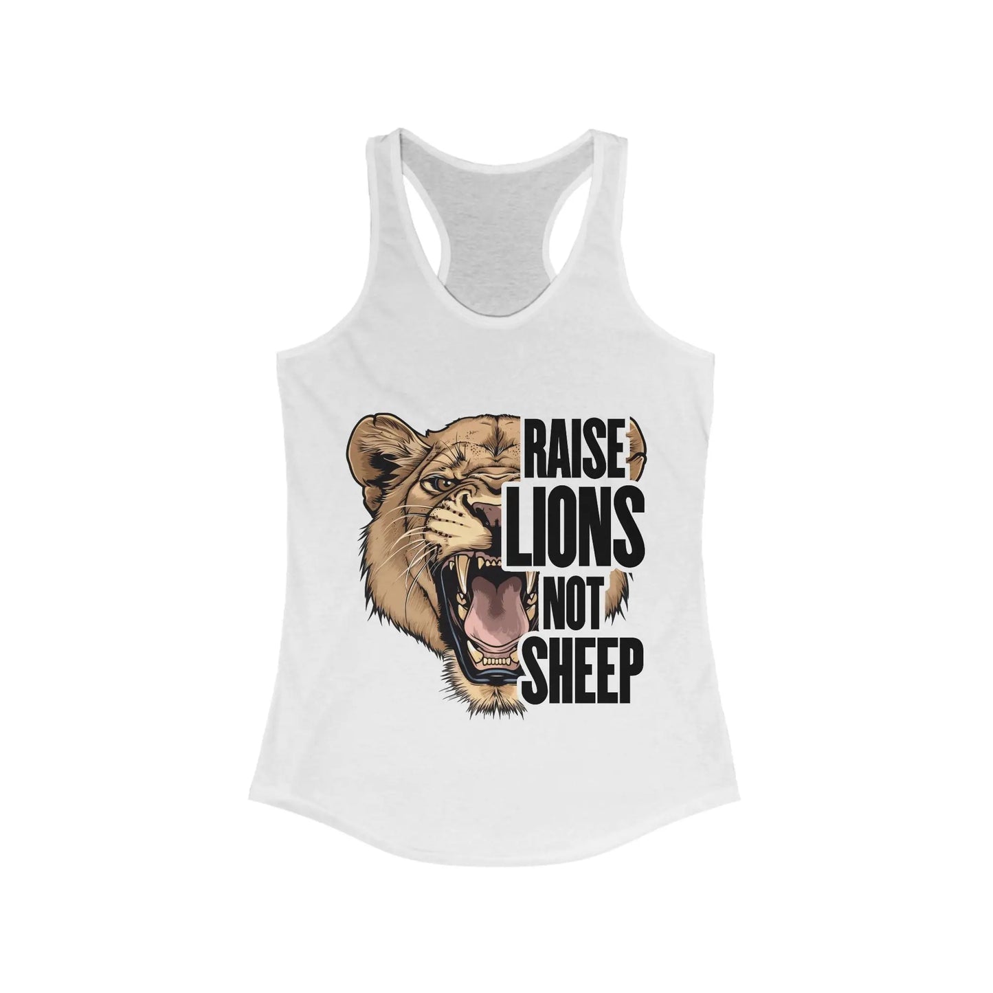 Raise Lions Not Sheep Women's Racerback Tank - Wicked Tees