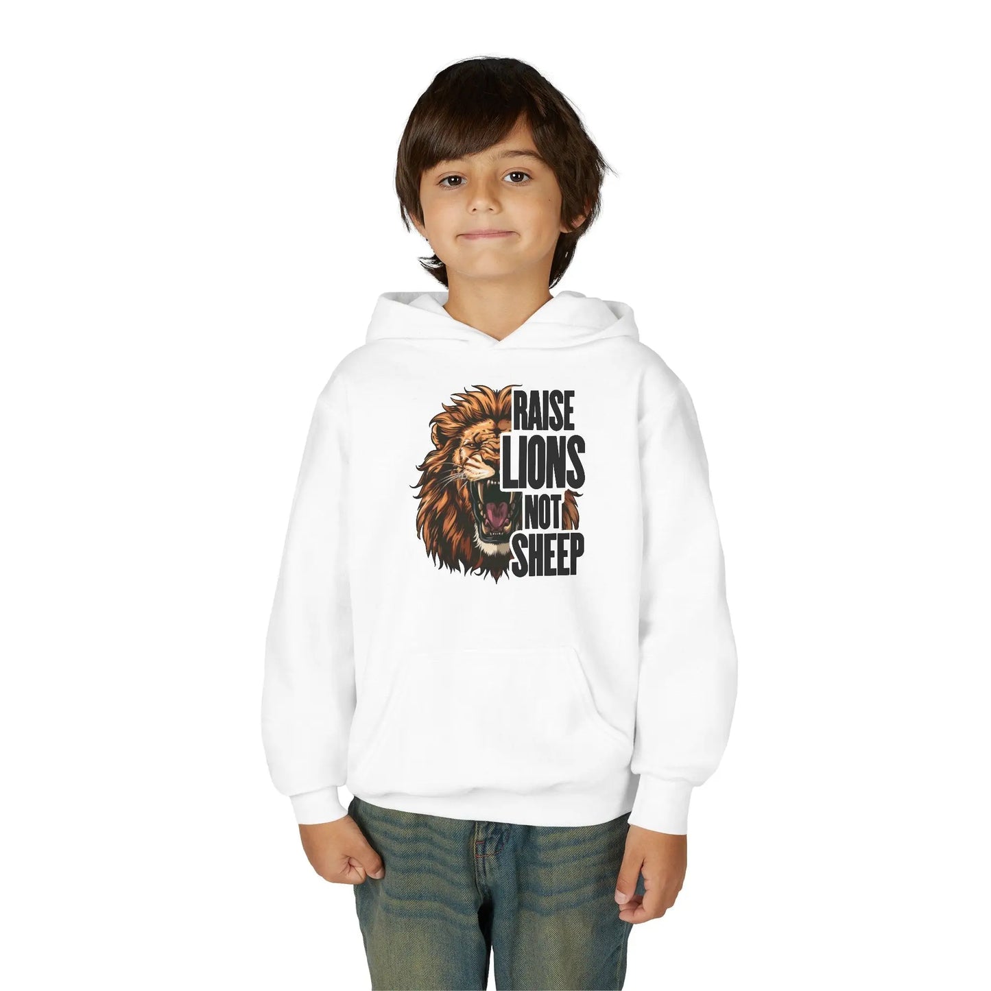 Raise Lions Not Sheep Youth Hoodie - Wicked Tees