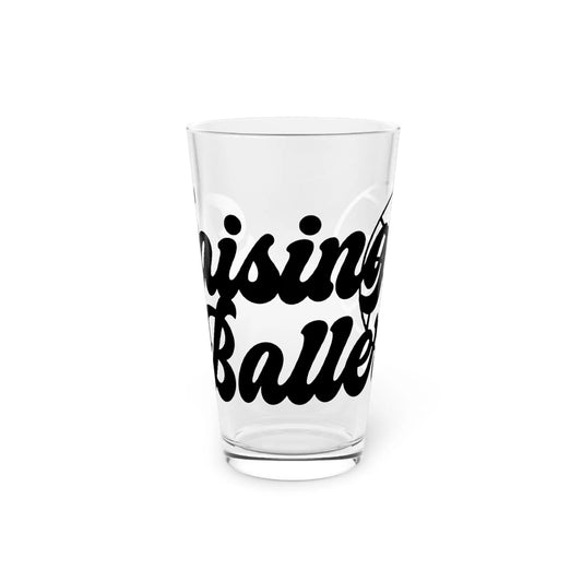 Raising Ballers Pint Glass, 16oz - Wicked Tees