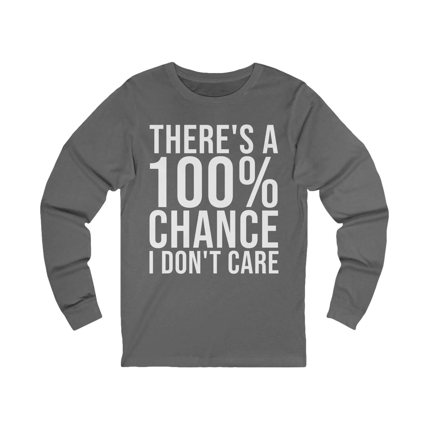 There's A 100% Chance Men's Long Sleeve Tee - Wicked Tees