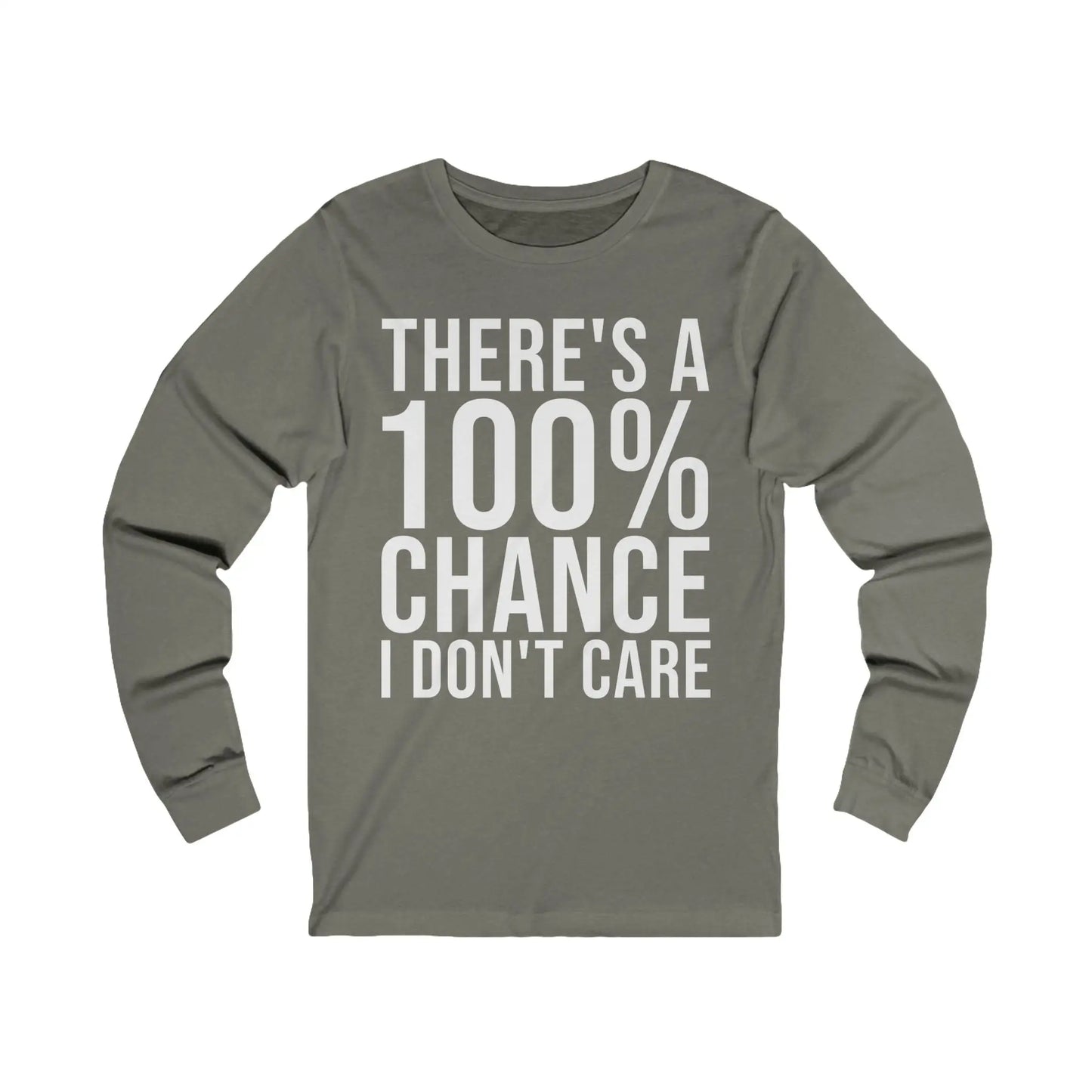 There's A 100% Chance Men's Long Sleeve Tee - Wicked Tees