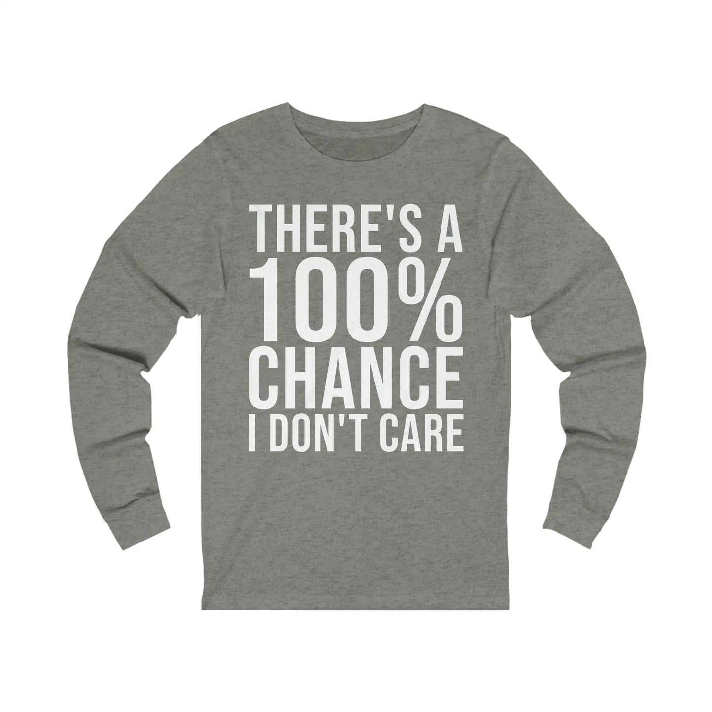 There's A 100% Chance Men's Long Sleeve Tee - Wicked Tees