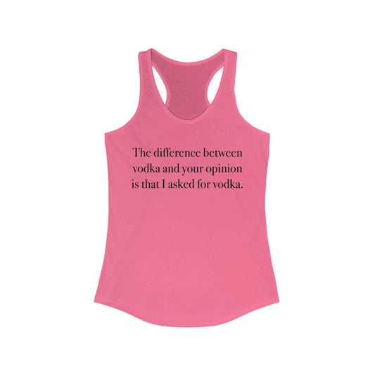 Vodka vs Your Opinion Women's Racerback Tank - Wicked Tees